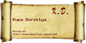 Kupa Dorottya névjegykártya